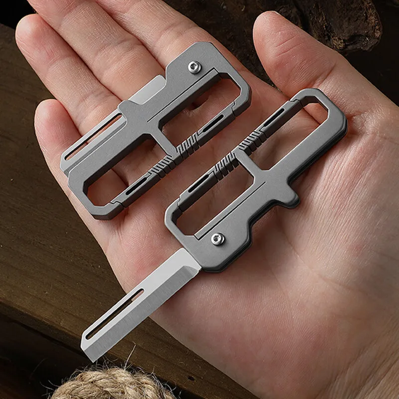 Edc Carry Knife - FEGVE Tytanowy składany nóż kieszonkowy z